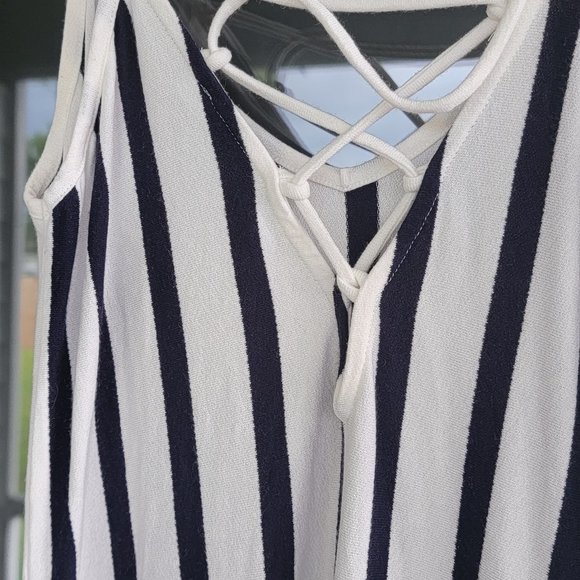 Bershka Nautical Maxi Tie Back Maxi Dress - Picture 6 of 8